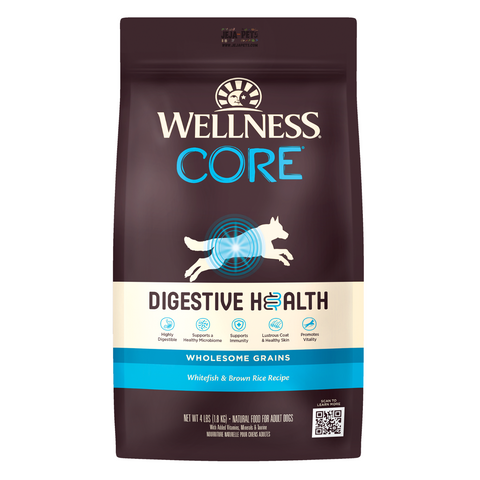 Wellness CORE Digestive Health Whitefish and Brown Rice Dry Dog Food - 1.81kg / 9.98kg