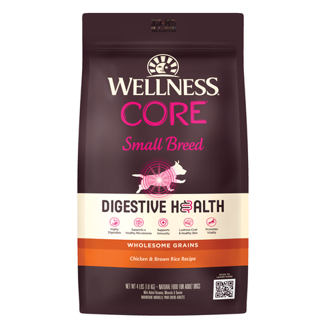 Wellness CORE Digestive Health Small Breed Chicken and Brown Rice Dry Dog Food - 1.81kg / 5.44kg