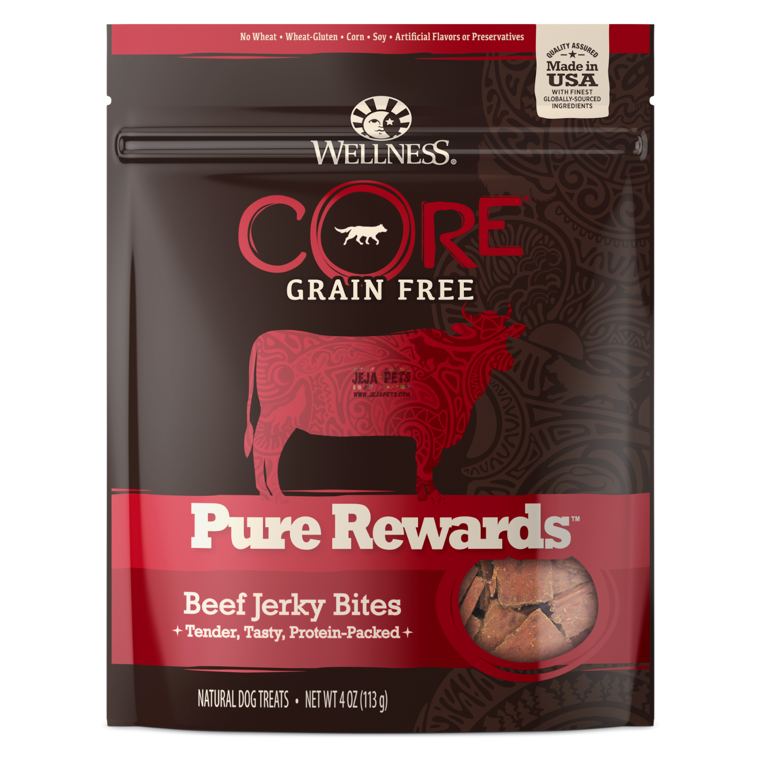 [DISCONTINUED] Wellness CORE Pure Rewards Beef Jerky Bites - 113g