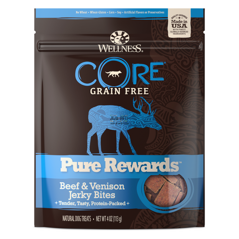 [DISCONTINUED] Wellness CORE Pure Rewards Beef and Venison Jerky Bites - 113g