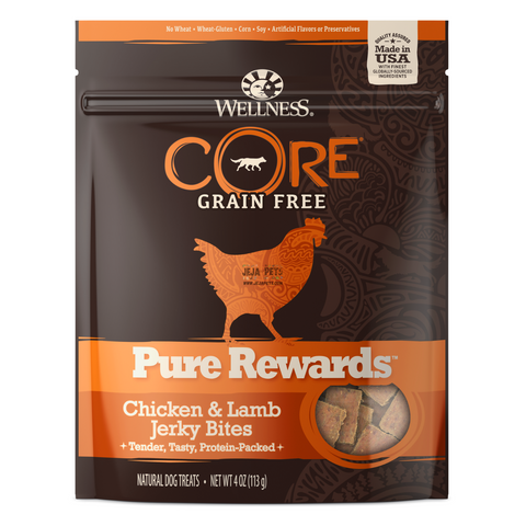 [DISCONTINUED] Wellness CORE Pure Rewards Chicken and Lamb Jerky Bites - 113g