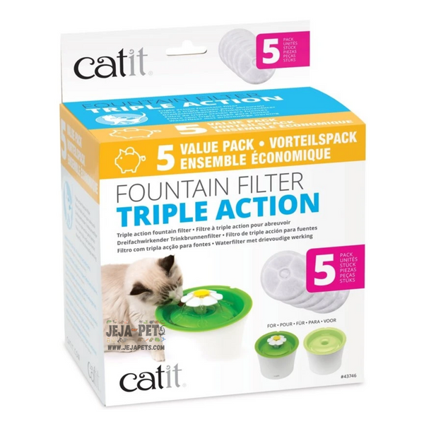 Catit Triple Action Fountain Filter - 5 pcs