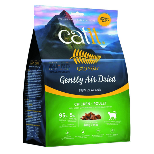 Catit Gold Fern Gently Air-Dried Chicken with Green Lipped Mussel Adult Cat Food - 100g / 400g