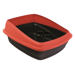 Catit Cat Pan with Removable Rim Medium (Red & Charcoal) - 38 x 48 x 22 cm
