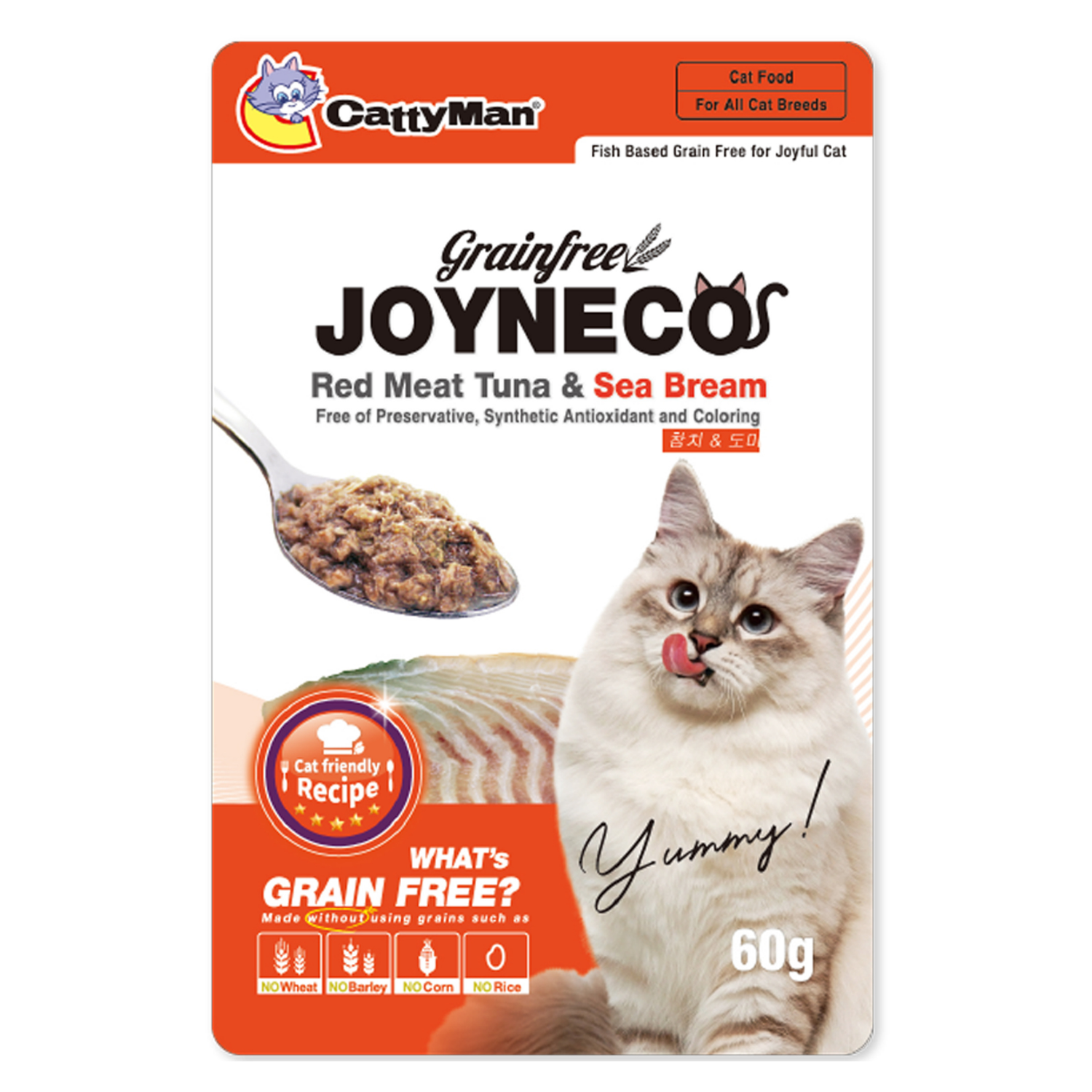 [DISCONTINUED] CattyMan Grain Free Joyneco (Red Meat Tuna & Sea Bream) Pouch - 60g
