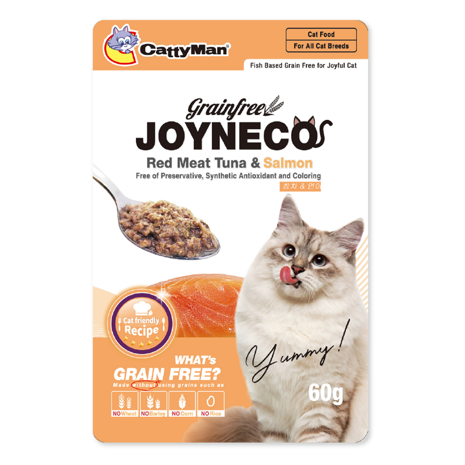 [DISCONTINUED] CattyMan Grain Free Joyneco (Red Meat Tuna & Salmon) Pouch - 60g