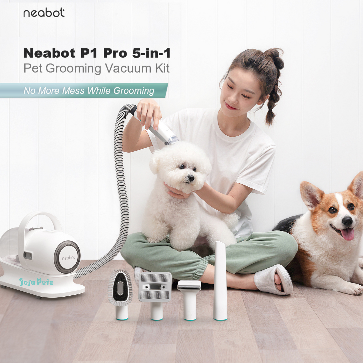 Neabot P1 Pro Professional Pet Grooming Vacuum Kit | Hair Clipper