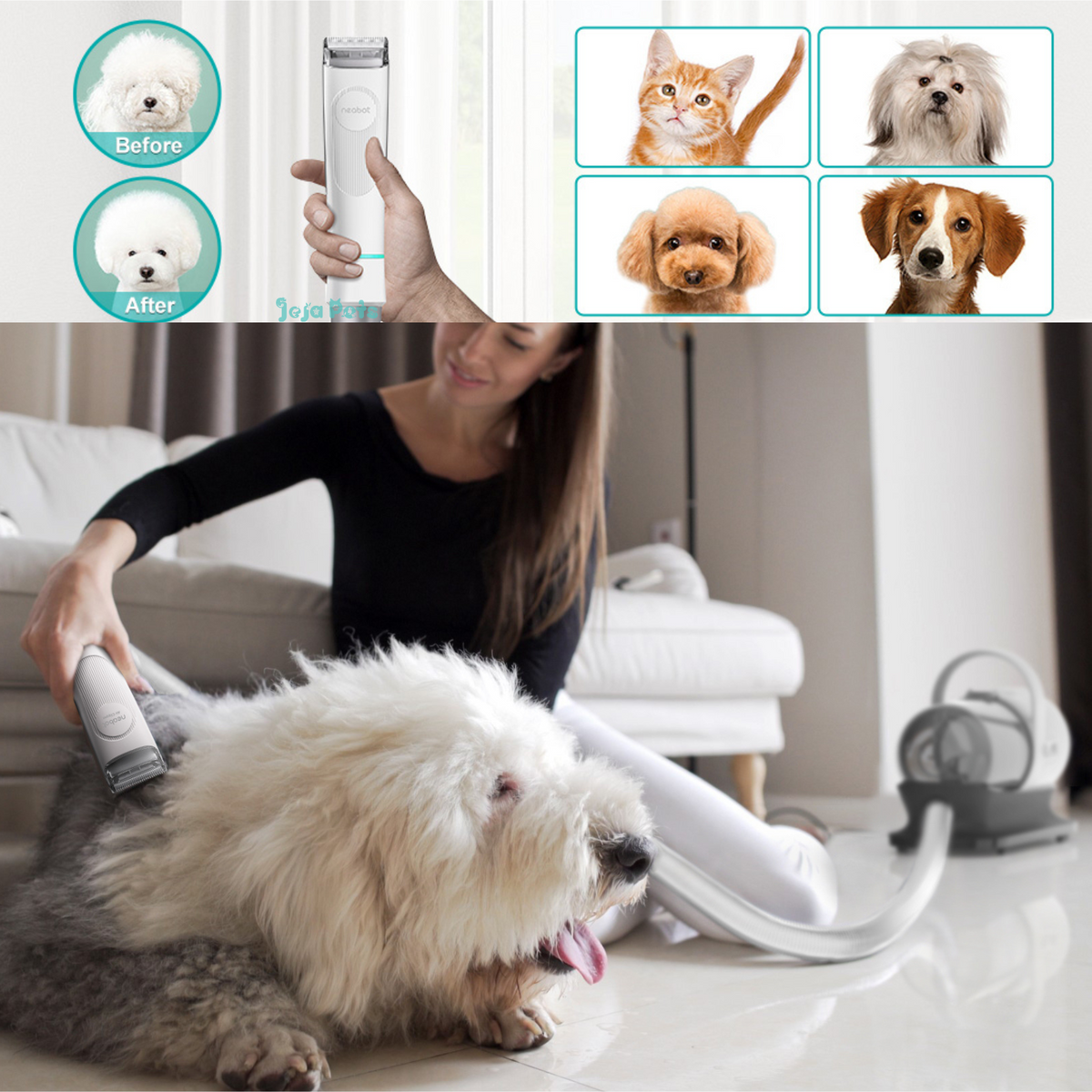 Neabot P1 Pro Professional Pet Grooming Vacuum Kit | Hair Clipper