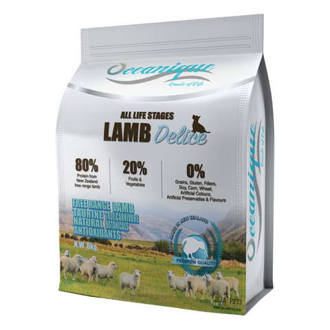 Oceanique Grass-Fed Lamb Delice Dog Food - 1.6kg / 8kg