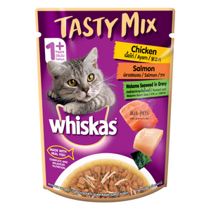 Whiskas Tasty Mix Chicken & Salmon with Wakame Seaweed in Gravy - 70g